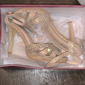 Silver sparkly heels